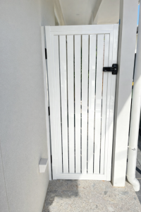 65mm White Slatted Vertical GATES - Vertical 65mm Slats- Custom Sizes - SQM GUIDE