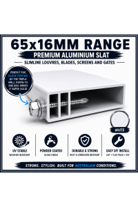 65mm Slats in White Blades -65x16mm - 5m long Slat - Bulk item & Uncut - Super Heavy Duty