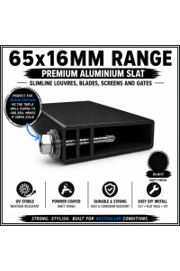 65mm Slats Blades in Black -65x16mm - 5m long Slat - Bulk item & Uncut - Super Heavy Duty