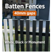 BLack Satin BATTEN Fences- Custom Cut 48 hours - See Description