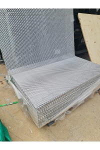 Flattened Expanded Aluminium Mesh Panels DELIVERED - Sheets - 900x1200mm - Rigid 2mm thick Diamond